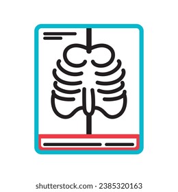 Outline of a chest x-ray Medical icon Vector