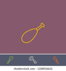Outline chicken leg icon.Best chicken leg vector, illustrated icon for modern web and mobile design.Bonus broken key symbol