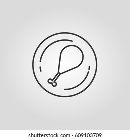 Outline chicken plate  thigh web icon