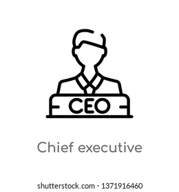 outline chief executive officer vector icon. isolated black simple line element illustration from business concept. editable vector stroke chief executive officer icon on white background