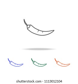 Outline Chili pepper icon. Elements of fruits and vegetables in multi colored icons. Premium quality graphic design icon. Simple icon for websites, web design, mobile app on white background
