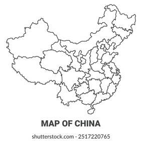 Mapa da China com bordas da ilustração do vetor da região