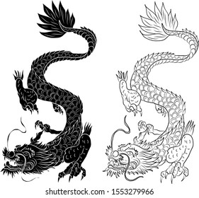 Japanese Dragon Drawing Images Stock Photos Vectors Shutterstock