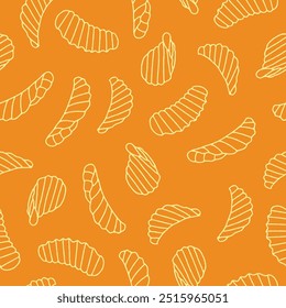 Contorno Chips Vetor Padrão sem emenda ilustração para impressão, papel de parede, decoração.