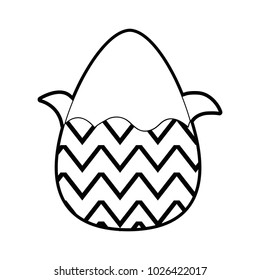 outline chocolate egg easter with figures decoration