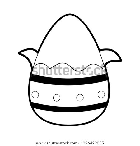 outline chocolate egg easter with poins figures decoration