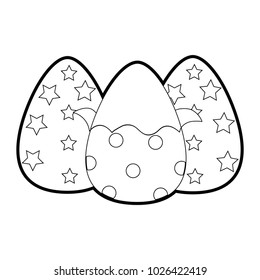 outline chocolate eggs easter decorations design