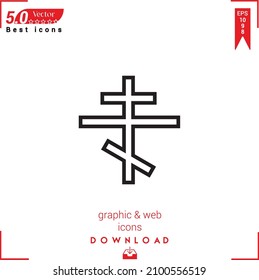 Outline christianity Icon. christianity icon vector isolated on white background. Graphic design, material-design, Best sellers 2022 icons, mobile application, UI UX design, EPS 10 format vector