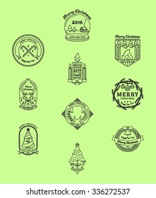 Outline Christmas Badges 