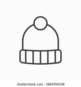 Outline christmas beanie icon. Christmas beanie vector illustration. Symbol for web and mobile