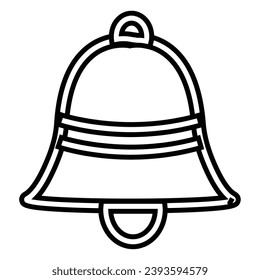 Esquema de un icono de campana de navidad Ilustración vectorial