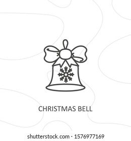 Outline christmas bell icon.christmas bell vector illustration. Symbol for web and mobile