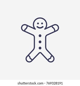 Outline christmas cookie icon illustration vector symbol 