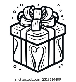 Outline christmas gift icon illustration vector symbol