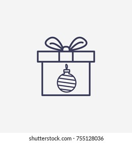 Outline christmas gift icon illustration vector symbol