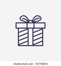 Outline christmas gift icon illustration vector symbol