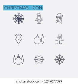 Outline christmas icon set. vector illustration