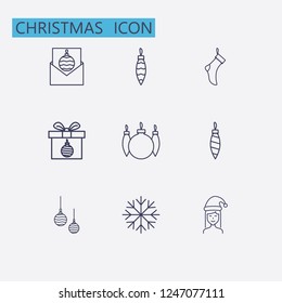 Outline christmas icon set. vector illustration