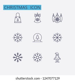 Outline christmas icon set. vector illustration