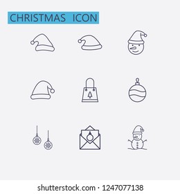 Outline christmas icon set. vector illustration
