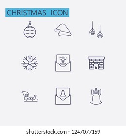 Outline christmas icon set. vector illustration