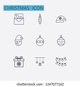 Outline christmas icon set. vector illustration