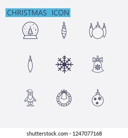 Outline christmas icon set. vector illustration