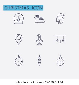Outline christmas icon set. vector illustration