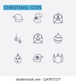 Outline christmas icon set. vector illustration