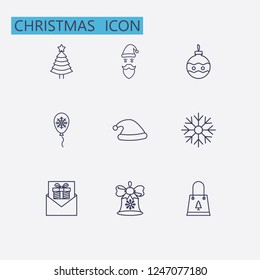 Outline christmas icon set. vector illustration