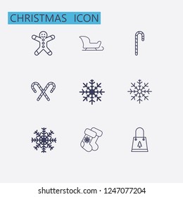 Outline christmas icon set. vector illustration