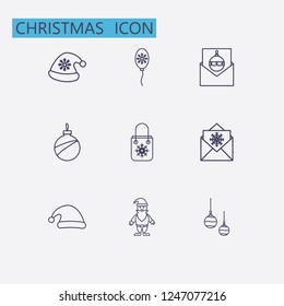 Outline christmas icon set. vector illustration