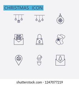 Outline christmas icon set. vector illustration
