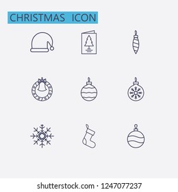 Outline christmas icon set. vector illustration