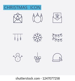 Outline christmas icon set. vector illustration