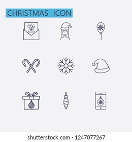 Outline christmas icon set. vector illustration