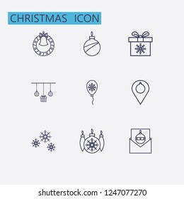 Outline christmas icon set. vector illustration