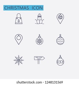 Outline christmas icon set.Vector illustration