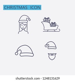 Outline christmas icon set.Vector illustration