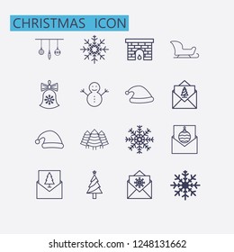 Outline christmas icon set.Vector illustration