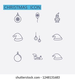 Outline christmas icon set.Vector illustration