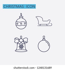 Outline christmas icon set.Vector illustration
