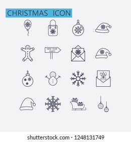 Outline christmas icon set.Vector illustration