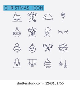 Outline christmas icon set.Vector illustration