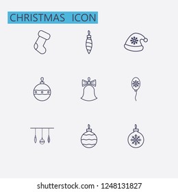 Outline christmas icon set.Vector illustration