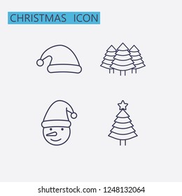 Outline christmas icon set.Vector illustration