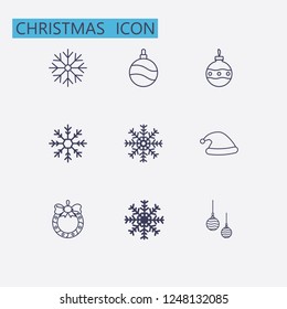 Outline christmas icon set.Vector illustration
