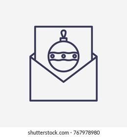 Outline christmas mail icon illustration vector symbol