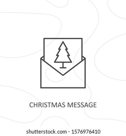 Outline christmas message icon.christmas message vector illustration. Symbol for web and mobile