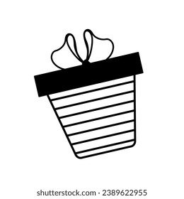 Esquema de un icono de regalo de navidad Icono Ilustración vectorial